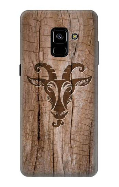 W2183 Goat Wood Graphic Printed Hard Case and Leather Flip Case For Samsung Galaxy A8 Plus (2018)