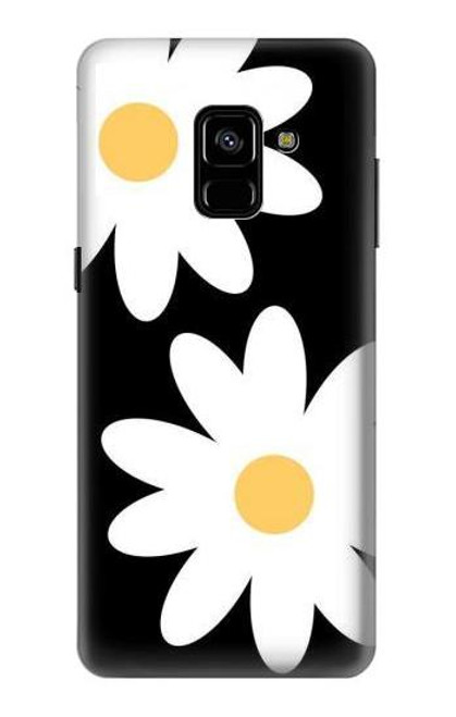 W2315 Daisy White Flowers Hard Case and Leather Flip Case For Samsung Galaxy A8 Plus (2018)