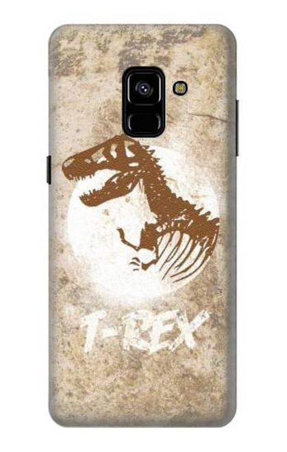 W2372 T-Rex Jurassic Fossil Hard Case and Leather Flip Case For Samsung Galaxy A8 Plus (2018)