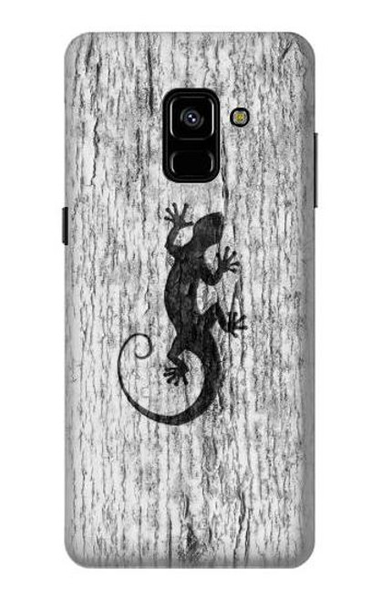 W2446 Gecko Wood Graphic Printed Hard Case and Leather Flip Case For Samsung Galaxy A8 Plus (2018)