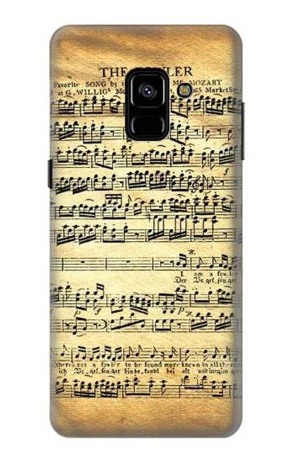 W2667 The Fowler Mozart Music Sheet Hard Case and Leather Flip Case For Samsung Galaxy A8 Plus (2018)
