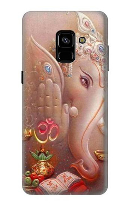 W2678 Hindu God Ganesha Lord of Success Hard Case and Leather Flip Case For Samsung Galaxy A8 Plus (2018)