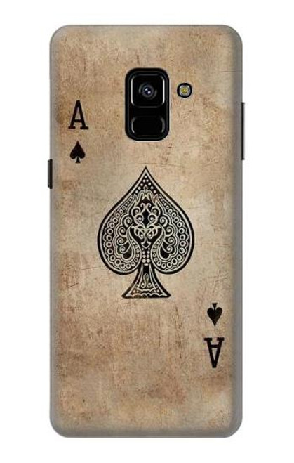 W2928 Vintage Spades Ace Card Hard Case and Leather Flip Case For Samsung Galaxy A8 Plus (2018)