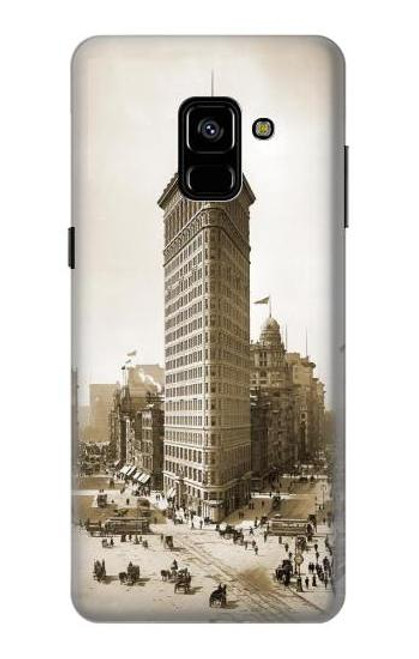 W3046 Old New York Flatiron Building Hard Case and Leather Flip Case For Samsung Galaxy A8 Plus (2018)