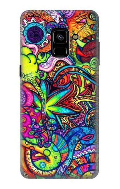 W3255 Colorful Art Pattern Hard Case and Leather Flip Case For Samsung Galaxy A8 Plus (2018)