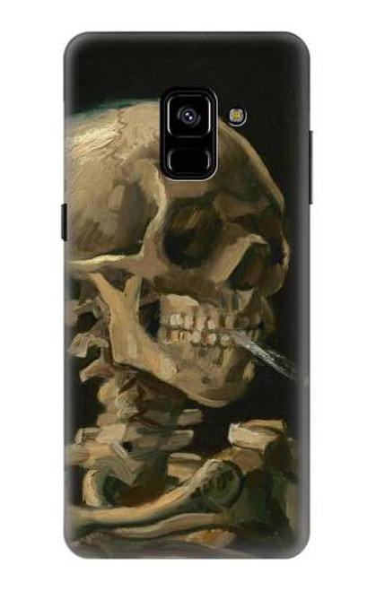 W3358 Vincent Van Gogh Skeleton Cigarette Hard Case and Leather Flip Case For Samsung Galaxy A8 Plus (2018)