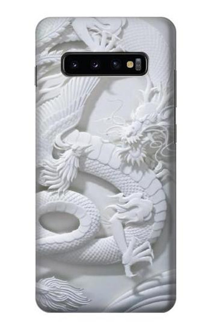 W0386 Dragon Carving Hard Case and Leather Flip Case For Samsung Galaxy S10 Plus