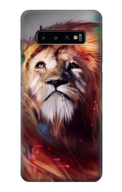 W0691 Leo Paint Hard Case and Leather Flip Case For Samsung Galaxy S10 Plus