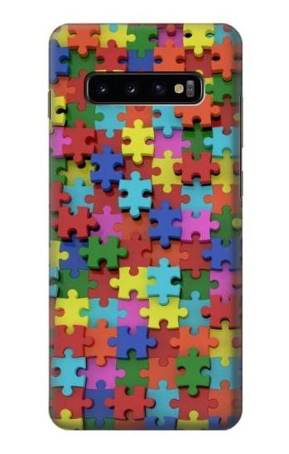 W0816 Puzzle Hard Case and Leather Flip Case For Samsung Galaxy S10 Plus