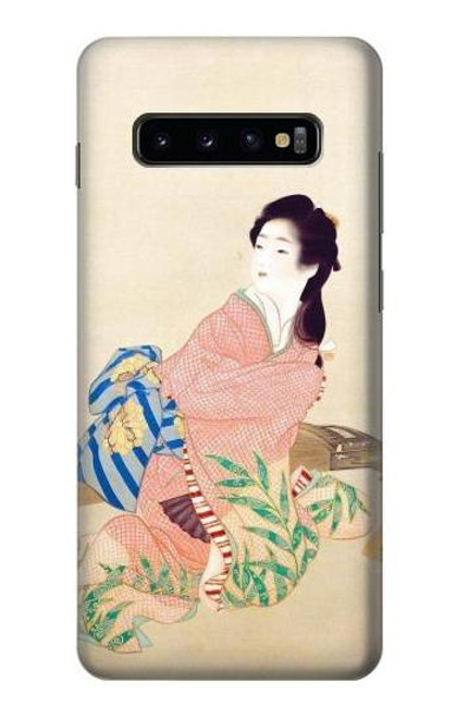 W0889 Japan Art Kimono Hard Case and Leather Flip Case For Samsung Galaxy S10 Plus