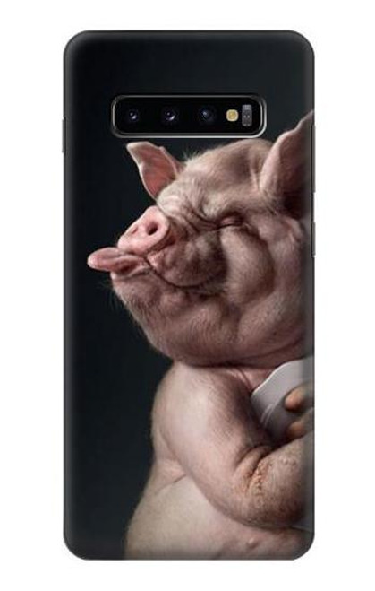 W1273 Crazy Pig Hard Case and Leather Flip Case For Samsung Galaxy S10 Plus