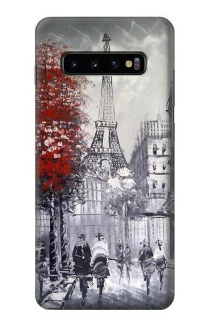 W1295 Eiffel Painting of Paris Hard Case and Leather Flip Case For Samsung Galaxy S10 Plus