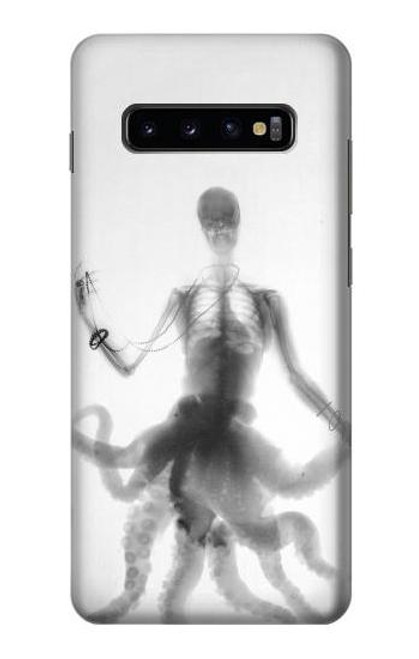 W1432 Skull Octopus X-ray Hard Case and Leather Flip Case For Samsung Galaxy S10 Plus