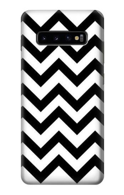 W1613 Chevron Zigzag Hard Case and Leather Flip Case For Samsung Galaxy S10 Plus