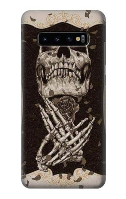 W1676 Skull Rose Hard Case and Leather Flip Case For Samsung Galaxy S10 Plus