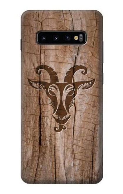 W2183 Goat Wood Graphic Printed Hard Case and Leather Flip Case For Samsung Galaxy S10 Plus