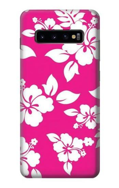 W2246 Hawaiian Hibiscus Pink Pattern Hard Case and Leather Flip Case For Samsung Galaxy S10 Plus