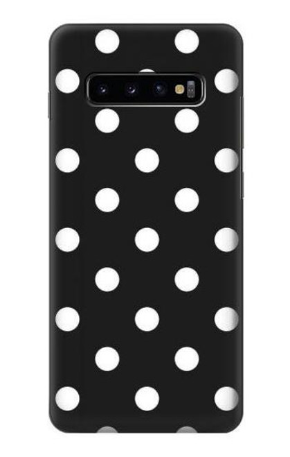 W2299 Black Polka Dots Hard Case and Leather Flip Case For Samsung Galaxy S10 Plus