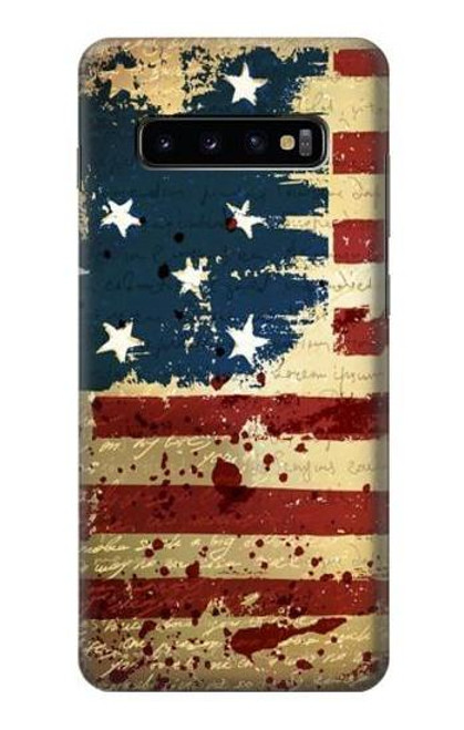 W2349 Old American Flag Hard Case and Leather Flip Case For Samsung Galaxy S10 Plus