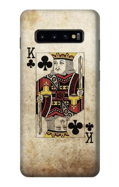 W2528 Poker King Card Hard Case and Leather Flip Case For Samsung Galaxy S10 Plus