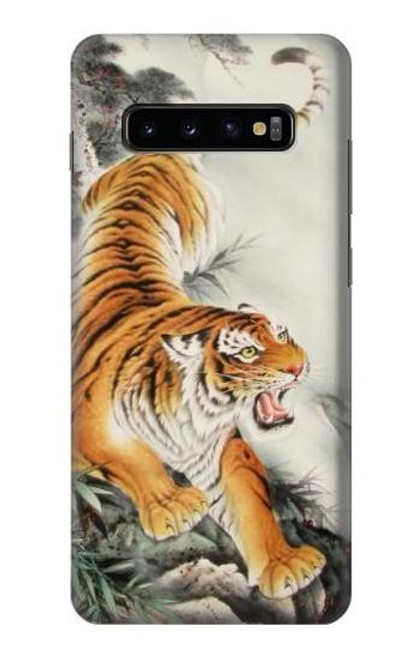 W2751 Chinese Tiger Brush Painting Hard Case and Leather Flip Case For Samsung Galaxy S10 Plus