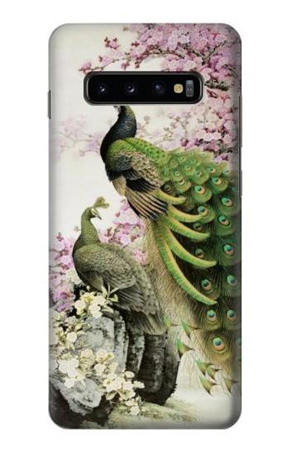 W2773 Peacock Chinese Brush Painting Hard Case and Leather Flip Case For Samsung Galaxy S10 Plus