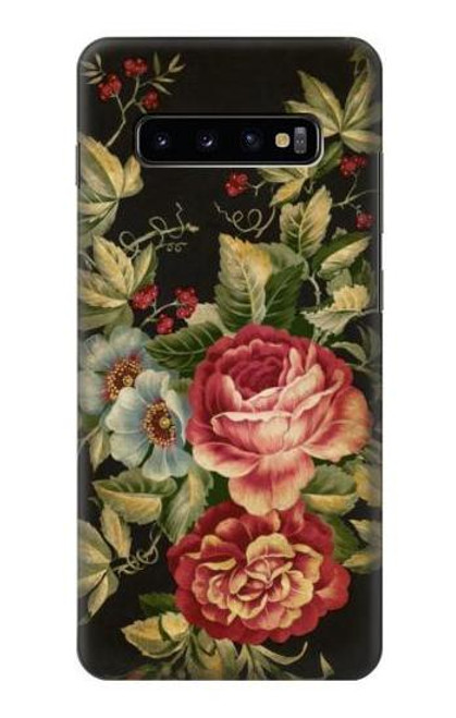 W3013 Vintage Antique Roses Hard Case and Leather Flip Case For Samsung Galaxy S10 Plus