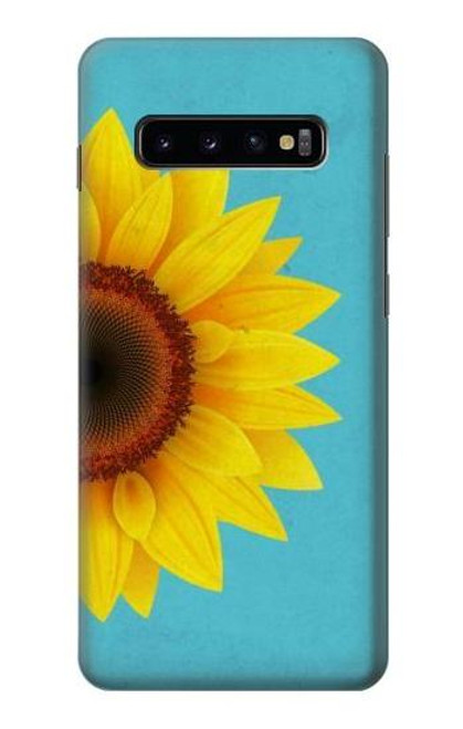 W3039 Vintage Sunflower Blue Hard Case and Leather Flip Case For Samsung Galaxy S10 Plus