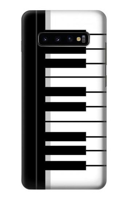 W3078 Black and White Piano Keyboard Hard Case and Leather Flip Case For Samsung Galaxy S10 Plus