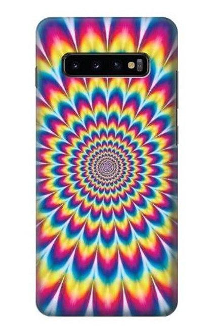 W3162 Colorful Psychedelic Hard Case and Leather Flip Case For Samsung Galaxy S10 Plus