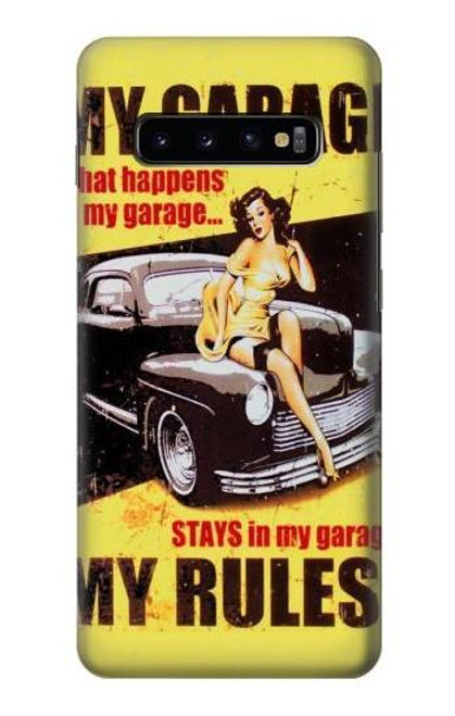 W3198 My Garage Pinup Girl Hard Case and Leather Flip Case For Samsung Galaxy S10 Plus