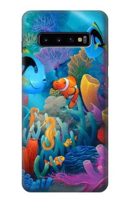 W3227 Underwater World Cartoon Hard Case and Leather Flip Case For Samsung Galaxy S10 Plus