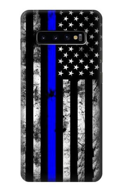 W3244 Thin Blue Line USA Hard Case and Leather Flip Case For Samsung Galaxy S10 Plus