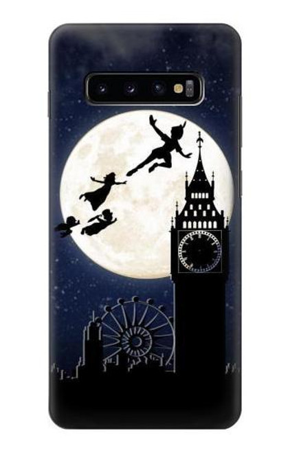 W3249 Peter Pan Fly Full Moon Night Hard Case and Leather Flip Case For Samsung Galaxy S10 Plus