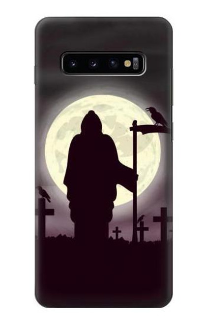 W3262 Grim Reaper Night Moon Cemetery Hard Case and Leather Flip Case For Samsung Galaxy S10 Plus