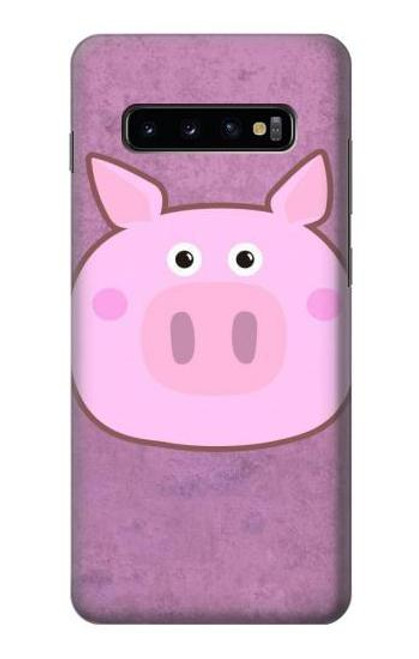 W3269 Pig Cartoon Hard Case and Leather Flip Case For Samsung Galaxy S10 Plus