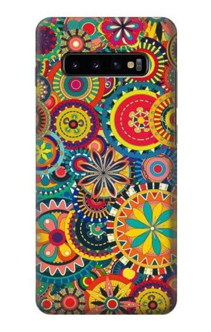 W3272 Colorful Pattern Hard Case and Leather Flip Case For Samsung Galaxy S10 Plus