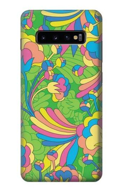 W3273 Flower Line Art Pattern Hard Case and Leather Flip Case For Samsung Galaxy S10 Plus