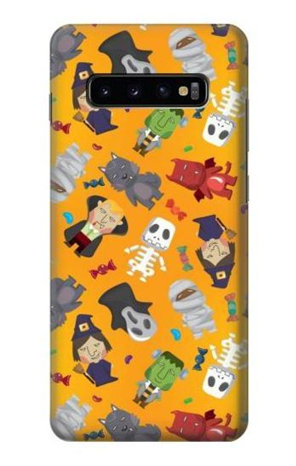 W3275 Cute Halloween Cartoon Pattern Hard Case and Leather Flip Case For Samsung Galaxy S10 Plus