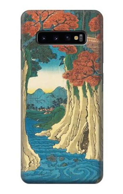 W3348 Utagawa Hiroshige The Monkey Bridge Hard Case and Leather Flip Case For Samsung Galaxy S10 Plus