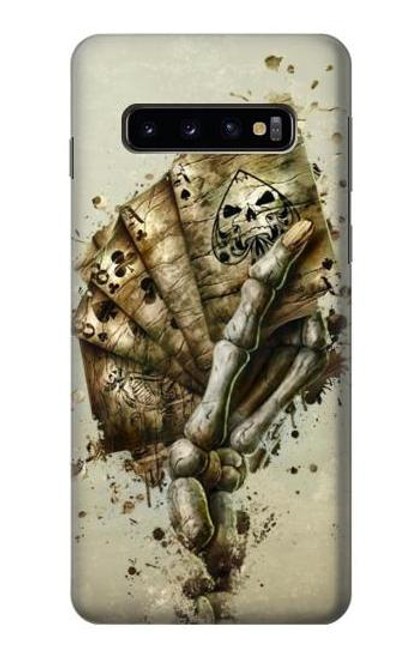 W0550 Skull Card Poker Hard Case and Leather Flip Case For Samsung Galaxy S10