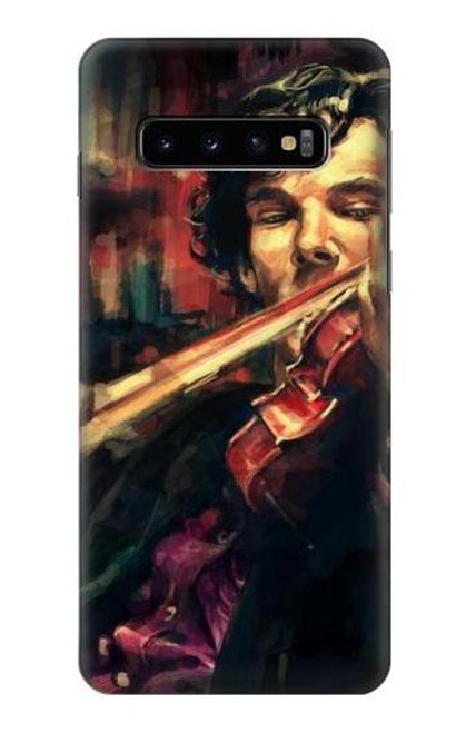 W0723 Violin Art Paint Hard Case and Leather Flip Case For Samsung Galaxy S10