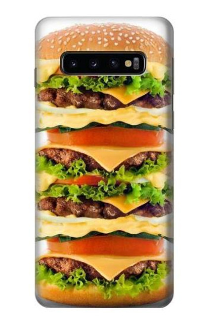 W0790 Hamburger Hard Case and Leather Flip Case For Samsung Galaxy S10