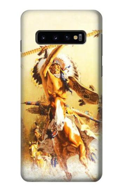 W1087 Red Indian Warrior Hard Case and Leather Flip Case For Samsung Galaxy S10