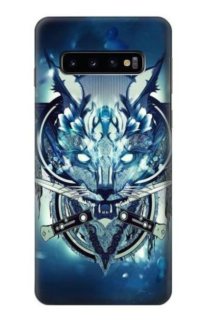 W1135 Wolf with knives Rock Hard Case and Leather Flip Case For Samsung Galaxy S10