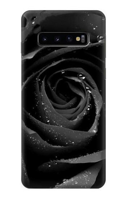W1598 Black Rose Hard Case and Leather Flip Case For Samsung Galaxy S10