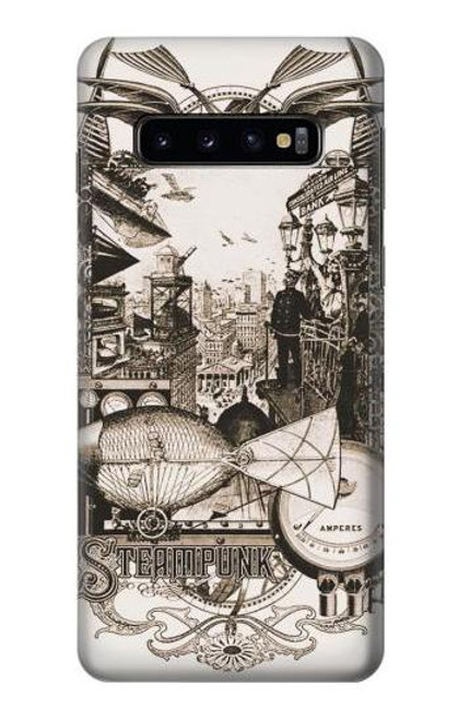 W1681 Steampunk Drawing Hard Case and Leather Flip Case For Samsung Galaxy S10