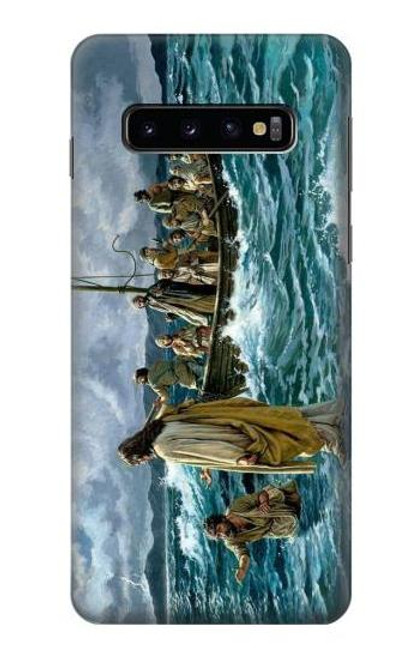 W1722 Jesus Walk on The Sea Hard Case and Leather Flip Case For Samsung Galaxy S10