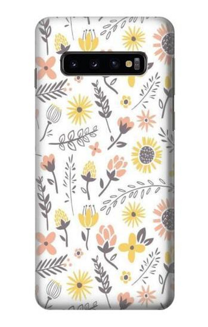 W2354 Pastel Flowers Pattern Hard Case and Leather Flip Case For Samsung Galaxy S10