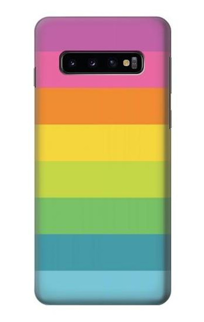 W2363 Rainbow Pattern Hard Case and Leather Flip Case For Samsung Galaxy S10